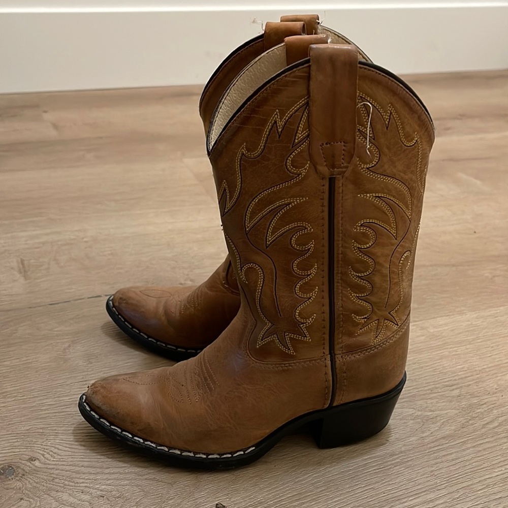 Kids leather cowgirl boots
